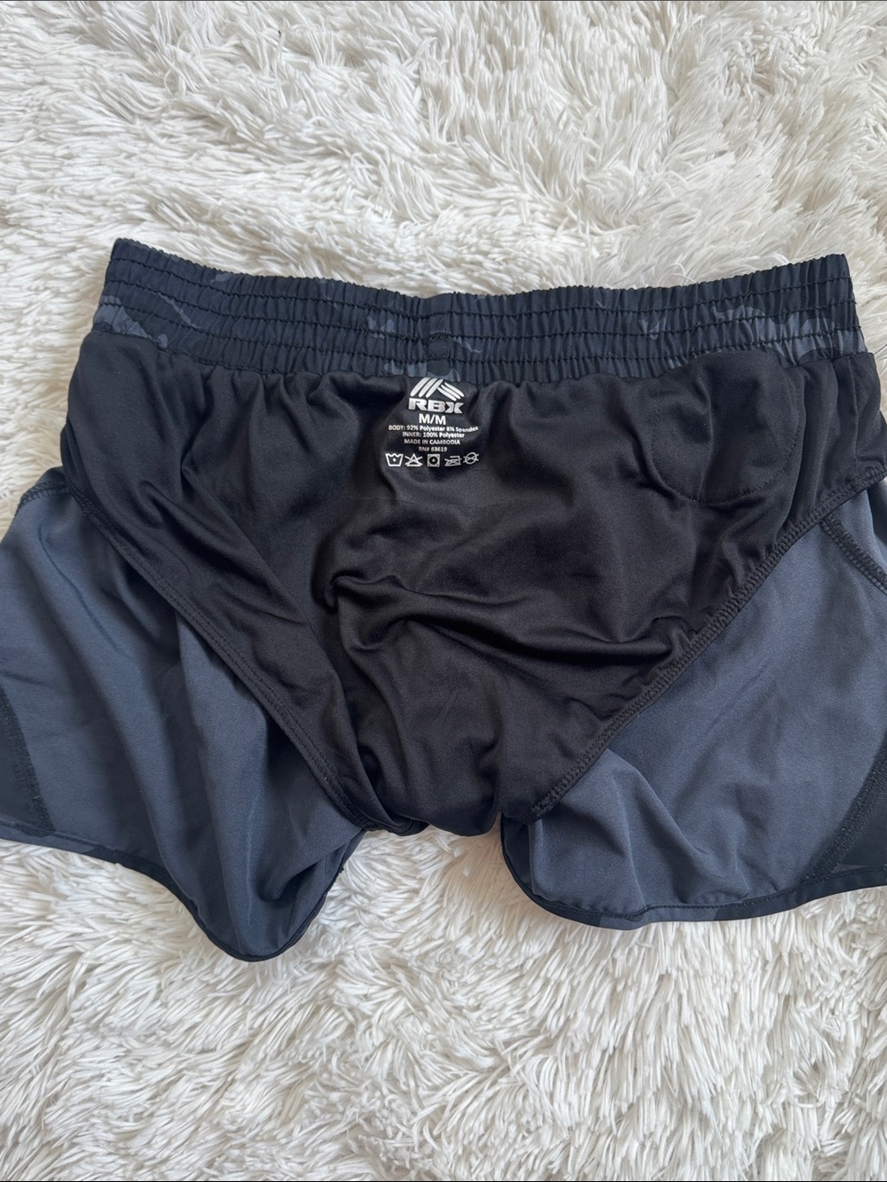 RBX Black Camo Running Athletic Shorts - Picture 7 of 7